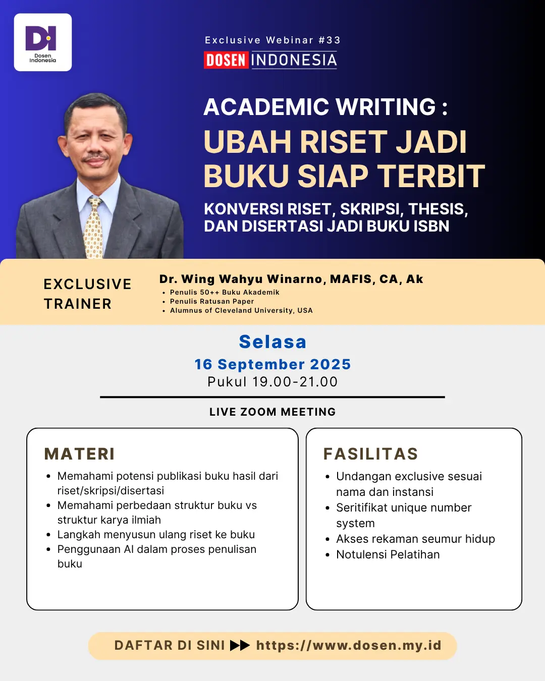 ACADEMIC WRITING : UBAH RISET JADI BUKU SIAP TERBIT